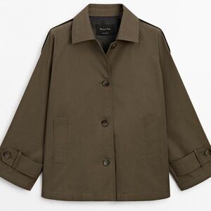 Massimo Dutti SHORT RAGLAN SLEEVE TRENCH COAT